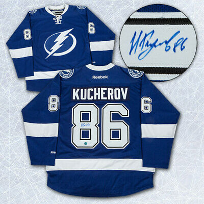 Nikita Kucherov Tampa Bay Lightning Autographed Reebok Premier Hockey Jersey