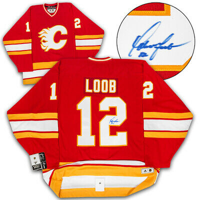 Hakan Loob Calgary Flames Autographed Adidas Authentic Vintage Hockey Jersey