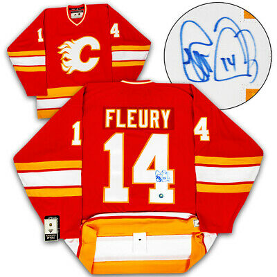 Theo Fleury Calgary Flames Autographed Adidas Authentic Vintage Hockey Jersey