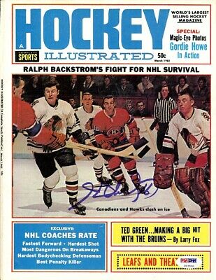 Henri Richard Autographed Hockey Illustrated Magazine Cover Canadiens PSA U93590
