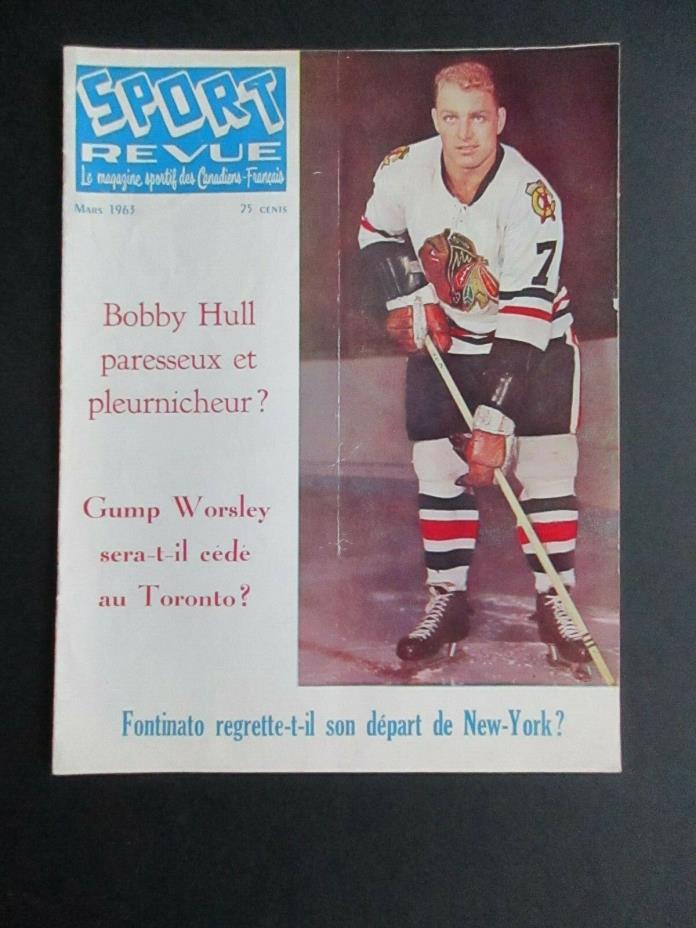 Vintage March 1963 Sport Revue Hockey -  Bobby Hull on Cover - Blackhawks