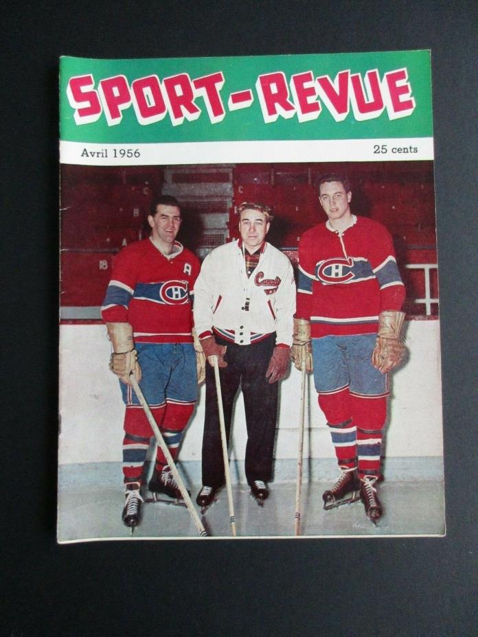 Vintage April 1956 Sport Revue Hockey -  Maurice Richard Beliveau & Toe Blake