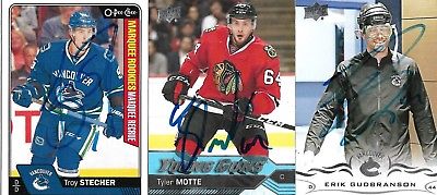 TROY STECHER *SIGNED* VANCOUVER CANUCKS 2016-17 OPC MARQUEE ROOKIE CARD NEW!