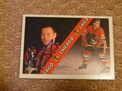 Pierre Pilote autographed Card Chicago Black Hawks