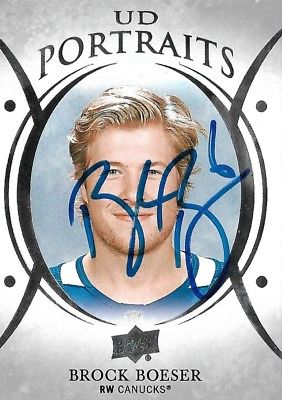 BROCK BOESER *SIGNED* VANCOUVER CANUCKS 2018-19 UPPER DECK PORTRAITS CARD NEW!