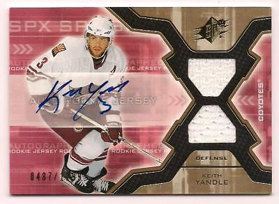 2006/7 SPx Rookie Dual Jersey/Auto Keith Yandle Phoenix Coyotes #487/1299