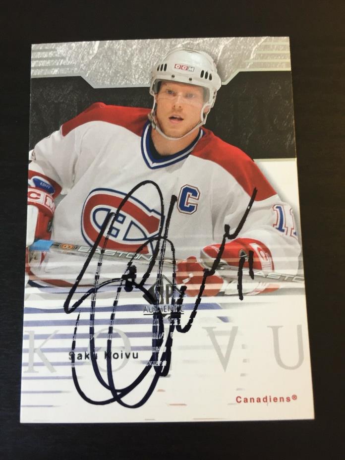 SAKU KOIVU SIGNED 2003-04 UPPER DECK SP AUTHENTIC Montreal Canadiens Hockey CARD