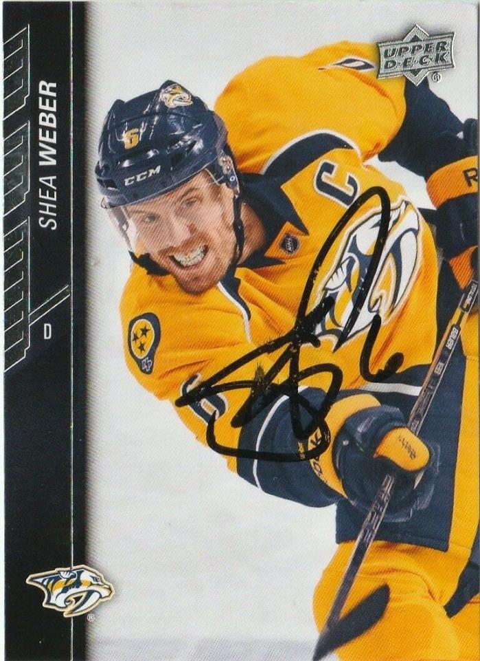 Shea Weber Autographed Card! 2015-16 Upper Deck! Montreal Canadiens! Predators!