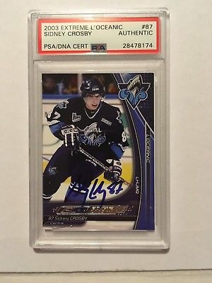 Sidney CROSBY 2003 Signed PSA DNA 1st ROOKIE Card EXTREMELY RARE Rimouski AUTO