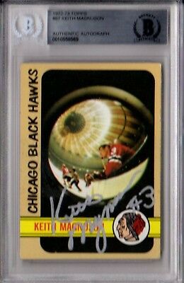 BECKETT-BAS 1972-73 TOPPS KEITH MAGNUSON AUTOGRAPHED-SIGNED TRADING CARD 0558569