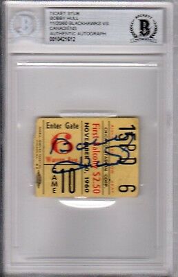 BOBBY HULL AUTOGRAPHED-SIGNED 1960-1961 CHICAGO BLACKHAWKS TICKET STUB 010421612