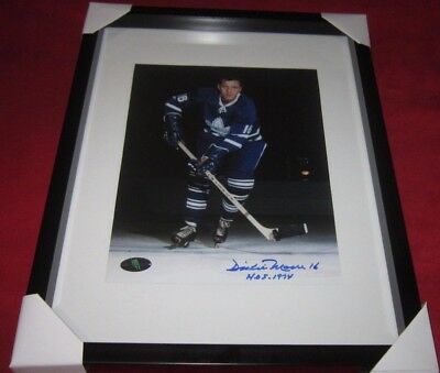 DICKIE MOORE INSCRIBED FRAMED 8X10 SIGNED TORONTO MAPLE LEAFS