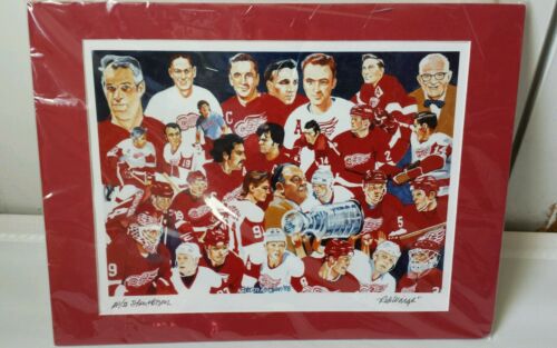 Stan Kotzen 1998 Detroit Red Wings Signed Artist Print 16 X 12