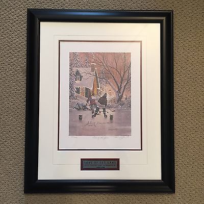 Johnny Bower Rare Signed and Prof  Framed 16x20 D.R Laird Love of the game/ COA