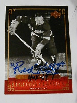 Red Kelly Detroit Red Wings autographed card #2