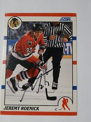 Jeremy Roenick Chicago Black Hawks Rookie RC autographed card