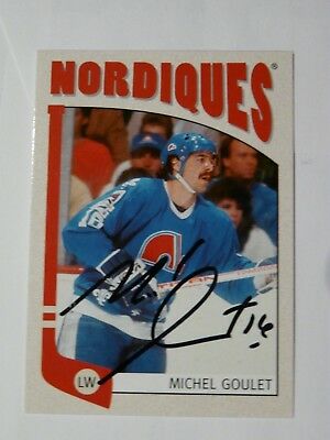 Michel Goulet Quebec Nordiques Hockey HOF autographed card