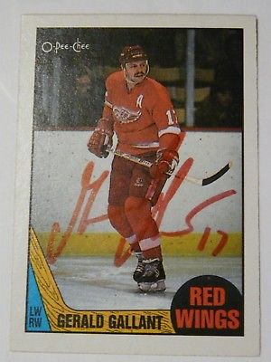 Gerald Gallant Detroit Red Wings autographed card #2