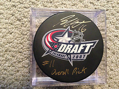 BRANDON SUTTER SIGNED DRAFT PUCK 11 PICK FROZEN POND