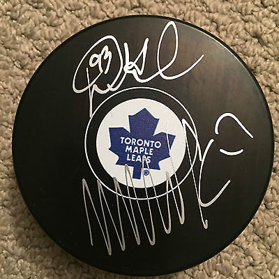 TORONTO MAPLE LEAFS WENDEL CLARK AND DOUG GILMOUR DUAL SIGNED PUCK / COA