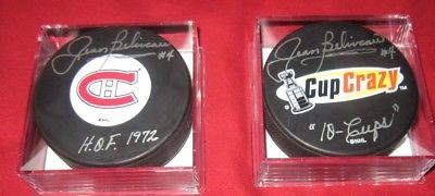 JEAN BELIVEAU SIGNED CUP CRAZY 10 CUPS  PUCK AUTOGRAPHED  MONTREAL CANADIENS