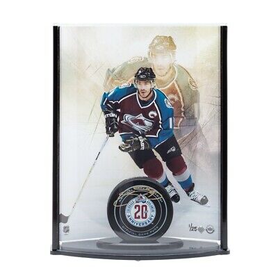 Joe Sakic Signed Autographed Puck and Photo Acrylic Display Avalanche #/25
