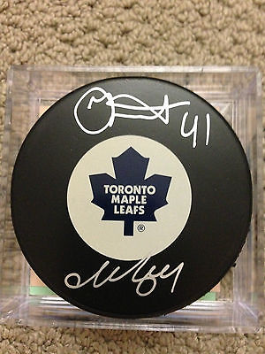 MIKHAIL GRABOVSKI & NIKOLAI KULEMIN Toronto Maple Leafs Puck COA AJ SPORTS WORLD