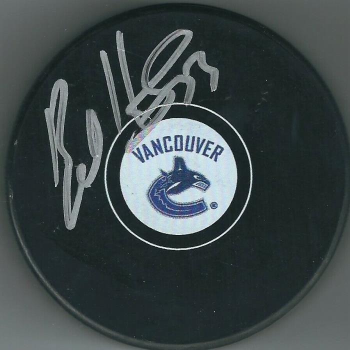 Autographed BO HORVAT Vancouver Canucks Hockey Puck w/ COA
