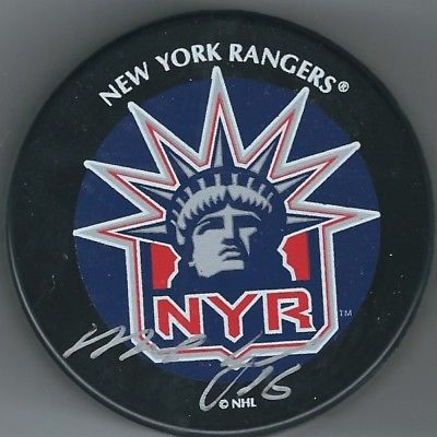 Autographed MIKE YORK New York Rangers Hockey Puck w/ COA