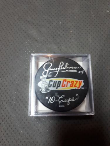 Jean Belivieu Montreal Canadians Autographed Puck 10 Cups With Coa Rare