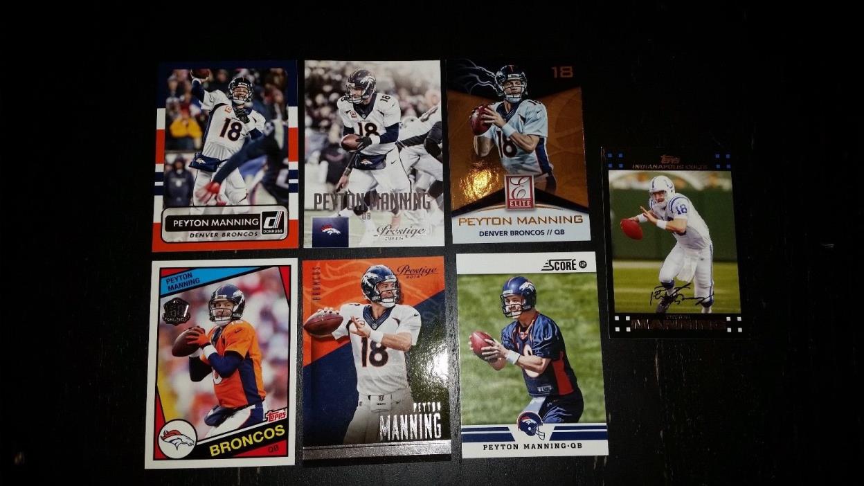 Peyton Manning Football Cards Lot of 7 Cards Denver Broncos Indy Colts