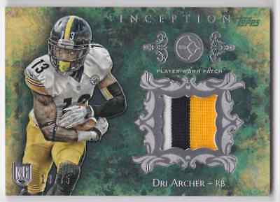 2014 TOPPS INCEPTION DRI ARCHER RC JERSEY 3 COLORS 18/75 PITTSBURGH STEELERS
