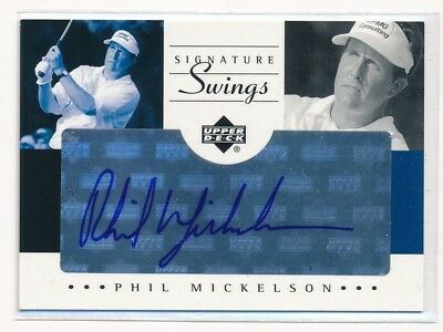 2002 UD SP Game Used Phil Mickelson Signature Swings Rookie Autograph