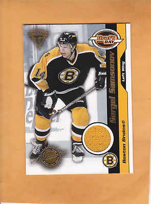 SERGEI SAMSONOV 2000 01 TITANIUM DRAFT DAY SP 520 JERSEY # 6 BOSTON BRUINS