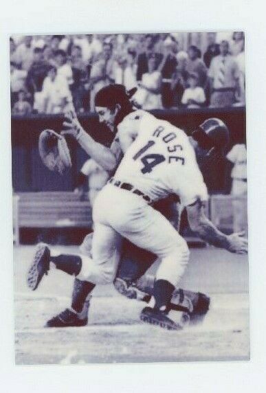 Pete Rose All Star Game Ray Fosse METAL photo