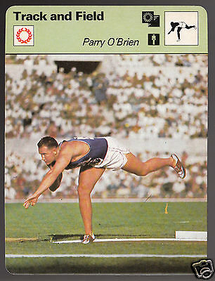 PARRY O'BRIEN Shot Put USA Olympics Track & Field 1977 SPORTSCASTER CARD 08-01A