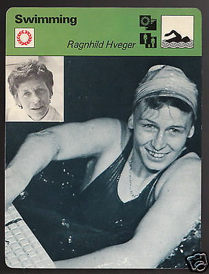 RAGNHILD HVEGER Swimming Denmark Swimmer Olympics 1979 SPORTSCASTER CARD 80-15A