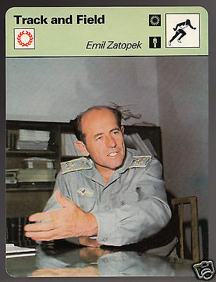 EMIL ZATOPEK Czechoslovakia Runner Track & Field 1977 SPORTSCASTER CARD 14-12