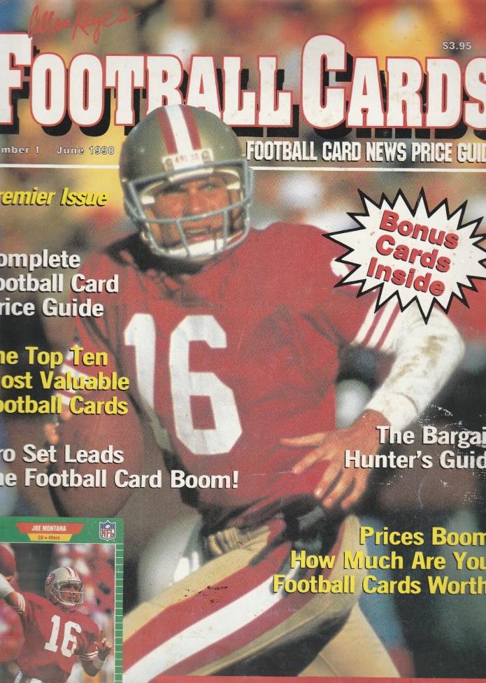 1990 Allan Kaye's Football Cards Price Guide #1 Premier Issue Joe Montana