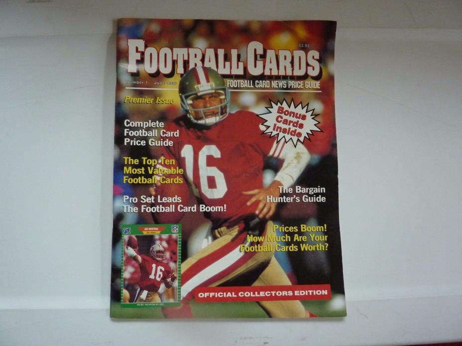 1990 Football Card News Price Guide Issue #1 With Promo Set of Cards Inside
