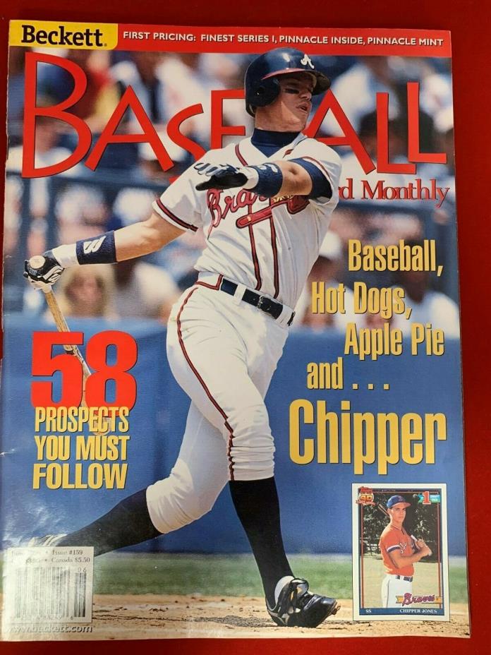 BECKETT BASEBALL - JUNE 1998 Issue #159 -CHIPPER JONES COVER - CAL. Jr. BACK
