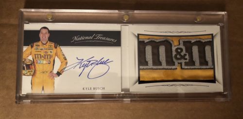 2016 National Treasures Kyle Busch 1/1 M&M Patch Relic/Auto Booklet