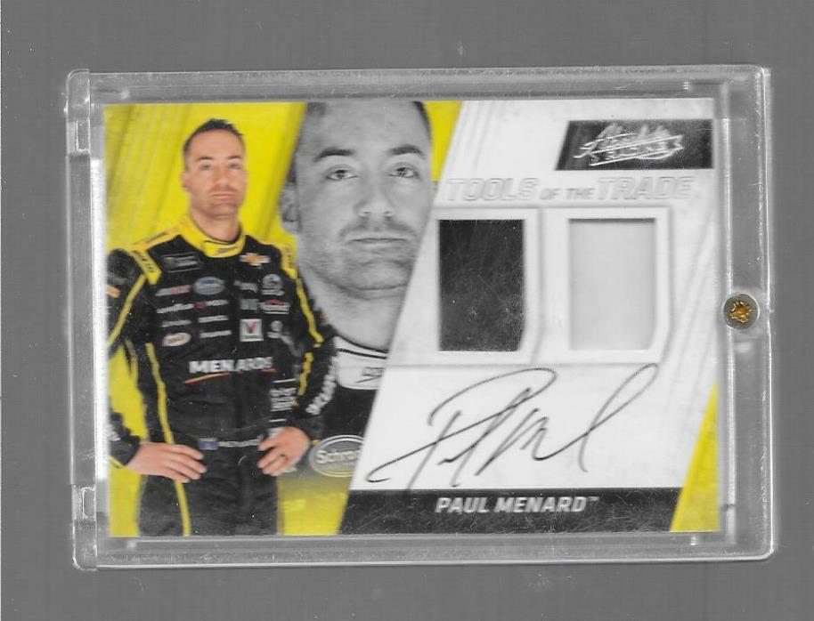 2017 Absolute - PAUL MENARD - Tools of the Trade Autograph Dual Relic - NASCAR