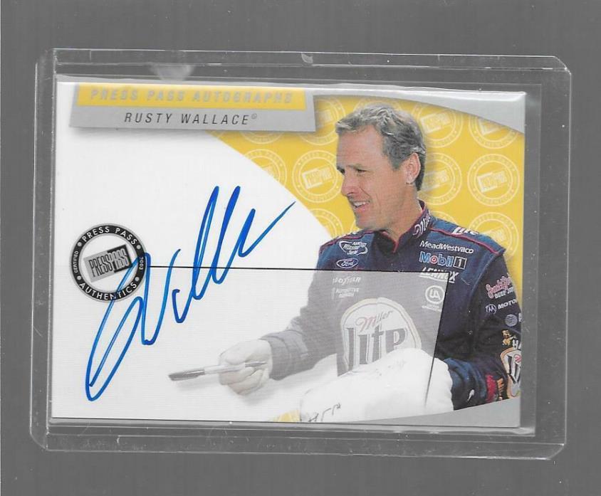 2002 Press Pass - RUSTY WALLACE - Autograph - NASCAR