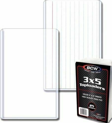 NEW 50 PK BCW 3X5 Top Load Holders Photo Print / Index Card Toploaders