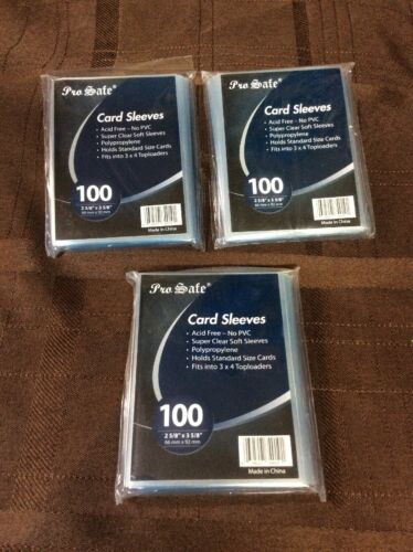 3 (100)  Pro Safe Sports Card Soft Penny Sleeves