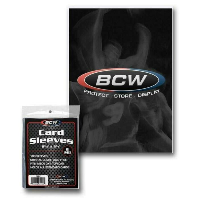 BCW STANDARD CARD PENNY SLEEVES 2 5/8 X 3 5/8 PACK OF 100