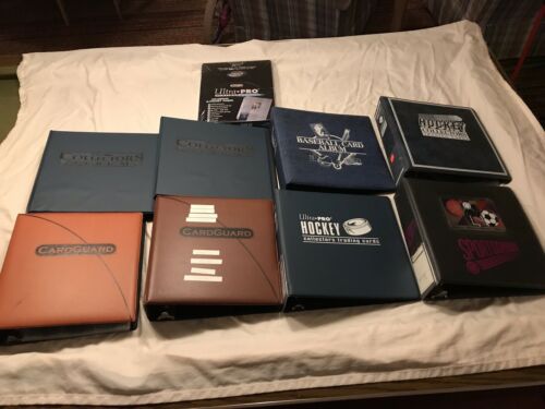 8 Used Sports Card Binders Plus Unopened Box Ultra Pro 9 Pocket Pages
