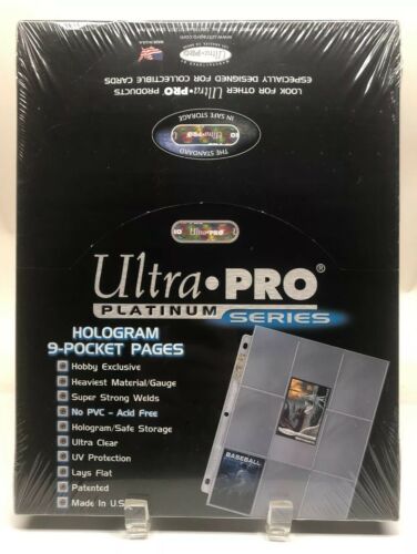 NEW Sealed Ultra-Pro Platinum Series 9-Pocket Baseball Collector Card Size 100ct