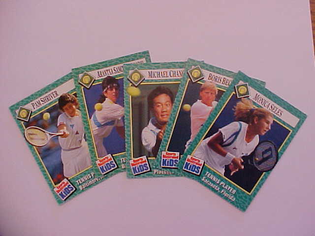 SPORTS ILLUSTRATED FOR KIDS TENNIS CARD LOT SELES BECKER SHRIVER FREE SHIPPING